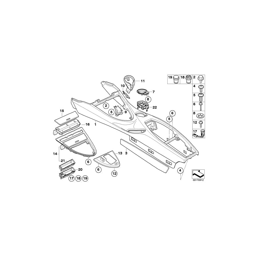 Genuine BMW 51168046085 E63 E64 Cover, Gear Selecting Lever Smg PERLGLANZ (Inc. M6)