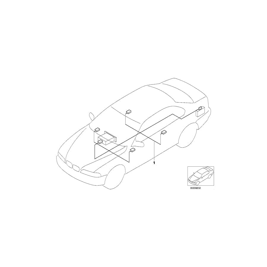 Genuine BMW 61126907865 E39 Audio Wiring Harness Hifi (Inc. 540iP, 525d & 528i)