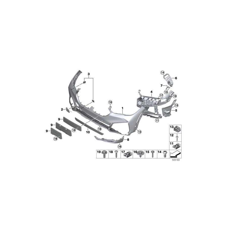 Genuine BMW 51117446169 G06 Support, Fog Lamp Left (Inc. X6 40i, X6 30iX & X6 40iX)