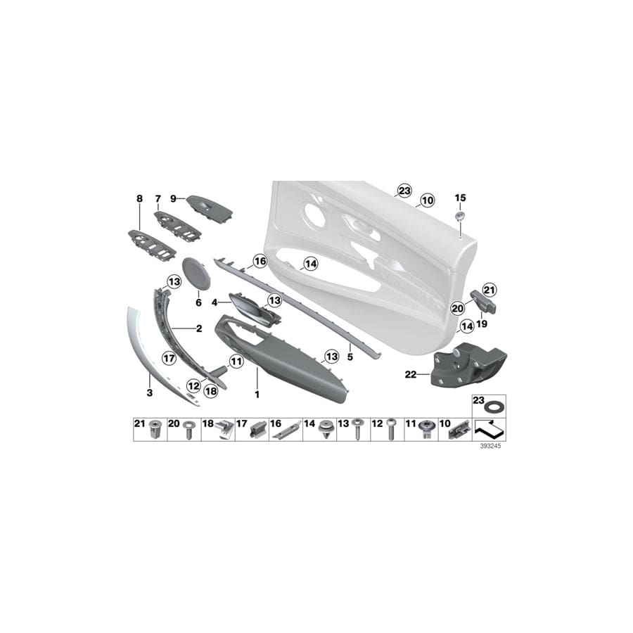 Genuine BMW 51717291328 F34 Crashpad, Door, Front Right (Inc. 330iX, 328i & 335iX)