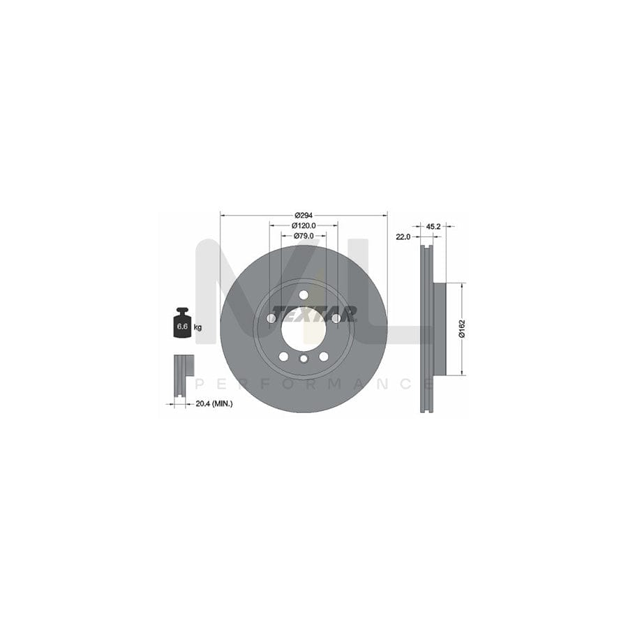 TEXTAR PRO+ 92277805 Brake Disc Internally Vented, Coated, High-carbon, without wheel hub, without wheel studs - 1 piece