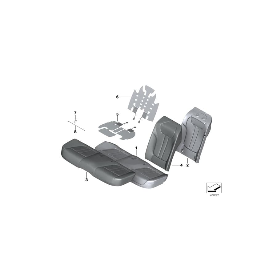 Genuine BMW 52207413347 G12 G11 Cover, Base, Backrest, Perf. Leather, L NAEW ELF.WEISS (Inc. 740LdX, 725Ld & 730i)