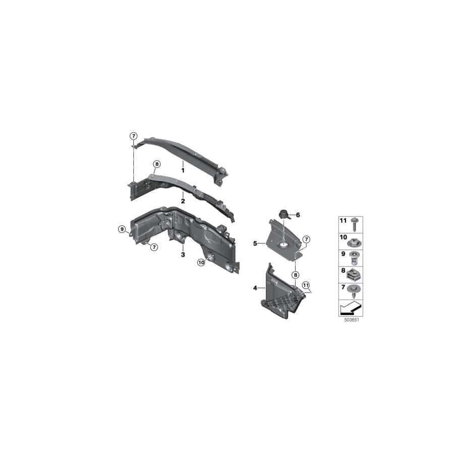 Genuine BMW Mini 51717290814 F39 F55 F56 Bulkhead Lower Section (Inc. 214d, 225iX & 118i)