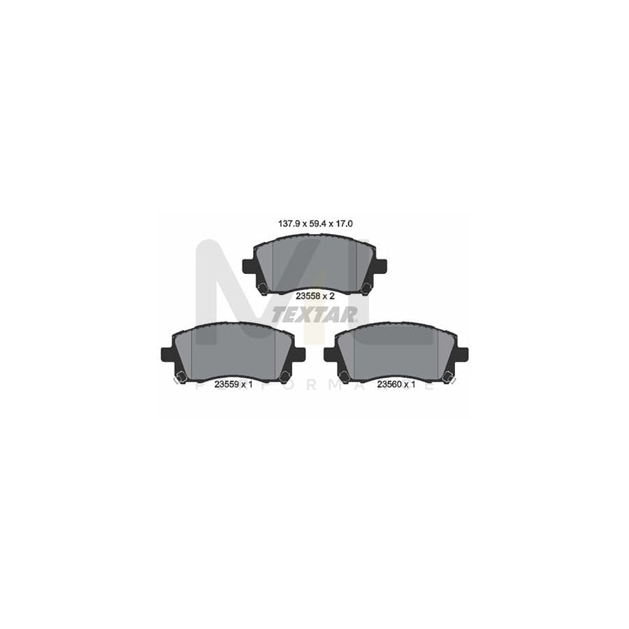 TEXTAR 2355802 Brake pad set with acoustic wear warning