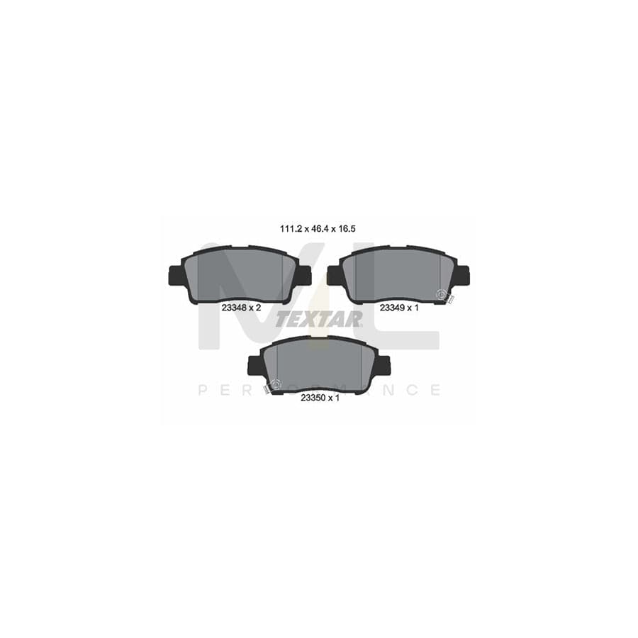 TEXTAR 2334803 Brake pad set with acoustic wear warning