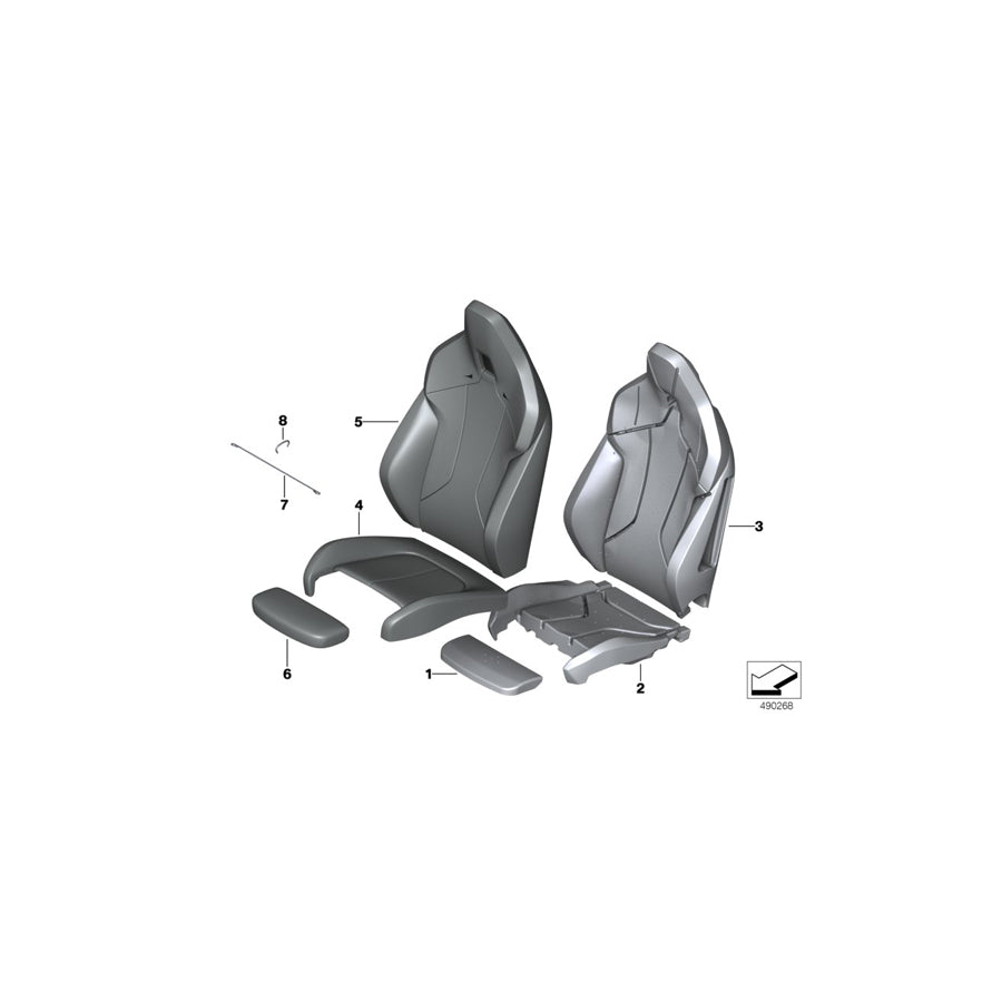 Genuine BMW 52107942051 F44 F39 F40 Cover Thigh Support Leather MAGMAROT (Inc. X2 25iX, X2 18dX & X2 M35iX)