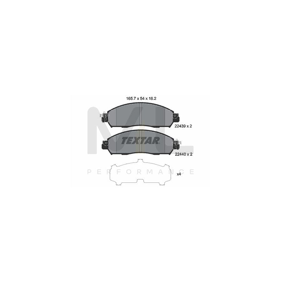 TEXTAR 2243901 Brake pad set incl. wear warning contact, with accessories