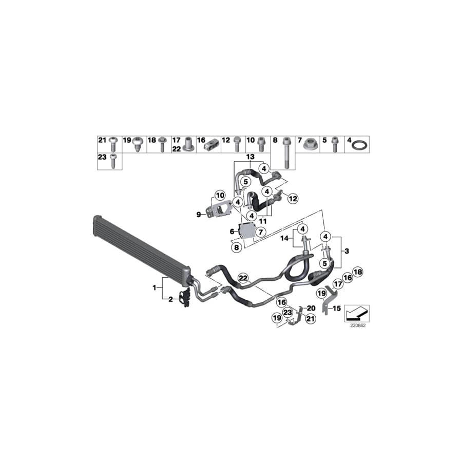 Genuine BMW 17117575244 F12 F13 F06 Bracket Oil Cooler Mounting (Inc. 640iX, 740LiX & 535iX)