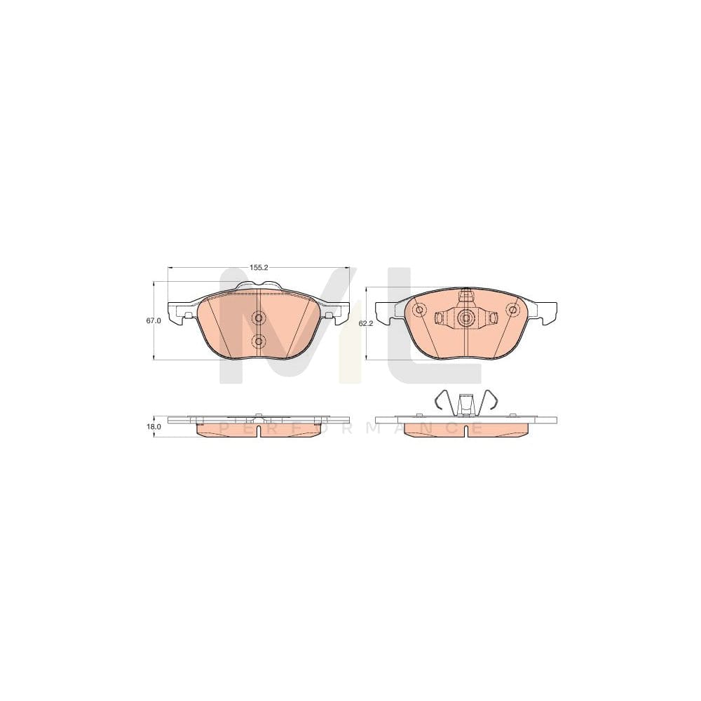 TRW Gdb2043 Brake Pad Set Not Prepared For Wear Indicator