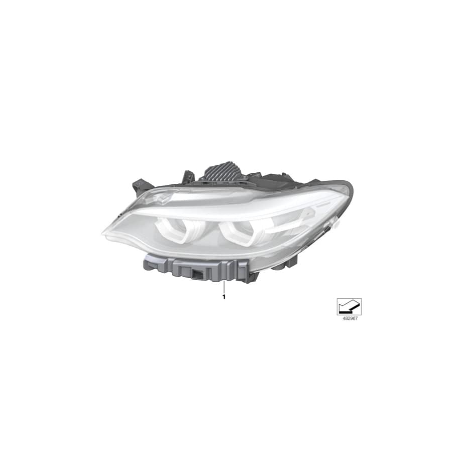 Genuine BMW 63117469788 F23 F22 F87 Headlight, Led, Ahl, High, Right (Inc. 230iX, M2 Competition & M2)