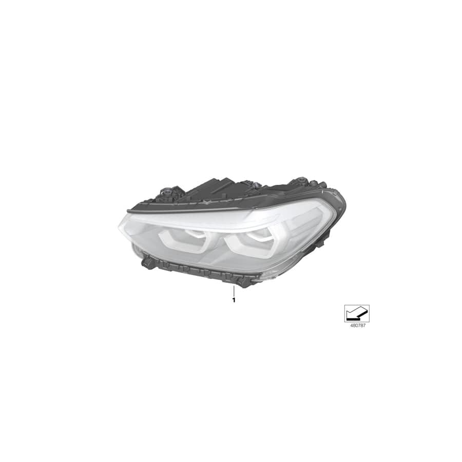 Genuine BMW 63117466122 G02 G01 Headlight, Led, Ahl, Right US (Inc. X4 M40iX, X4 M & X3 M40iX)