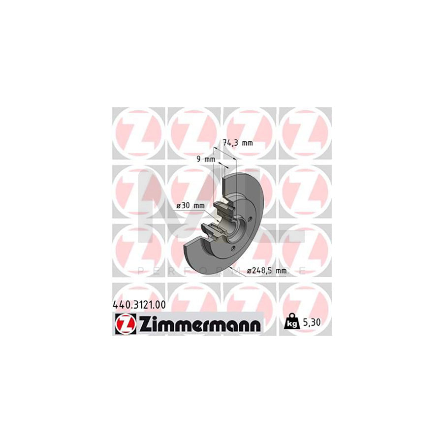 ZIMMERMANN 440.3121.00 Brake Disc Solid, with ABS sensor ring, with wheel bearing - 1 piece