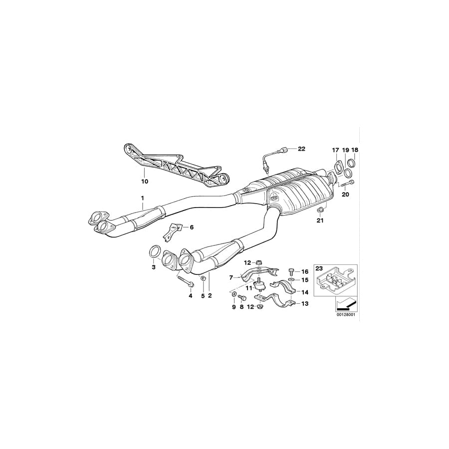 Genuine BMW 11781741092 E31 Oxygen Sensor L=570mm (Inc. 840i)