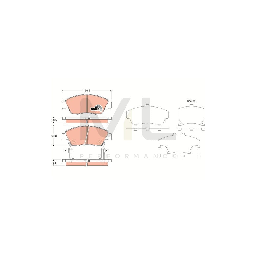 TRW Cotec Gdb3375 Brake Pad Set With Acoustic Wear Warning