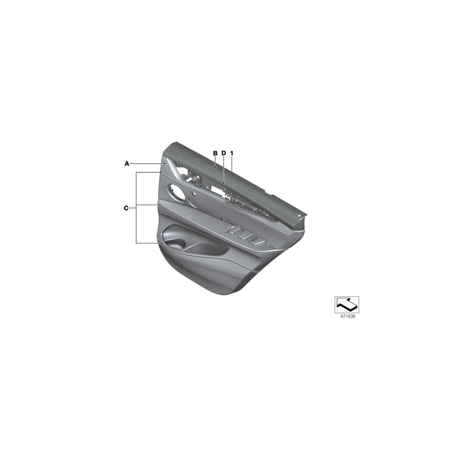 Genuine BMW 51427990641 Door Lining Leather Rear Left INDIVIDUAL (Inc. X5 M)