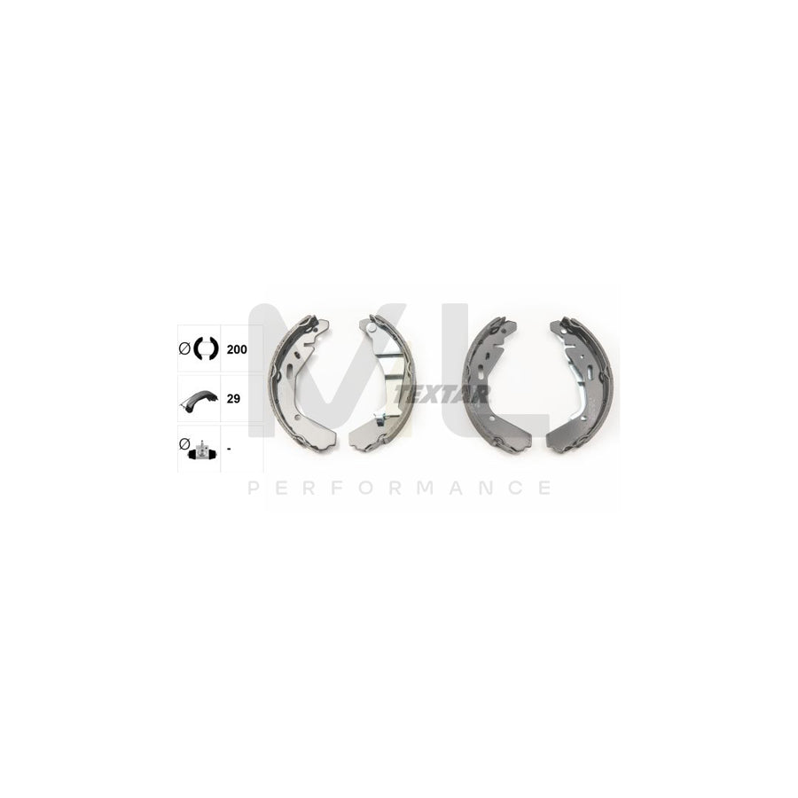 TEXTAR 91065200 Brake Shoe Set with handbrake lever