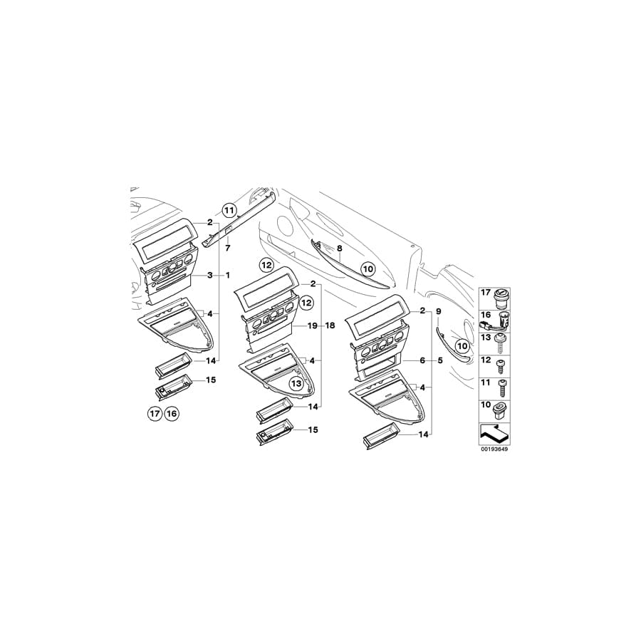 Genuine BMW 51419134711 E63 E64 Decorative Strip, Door Front Left AHORN (Inc. 630i, 635d & 650i)
