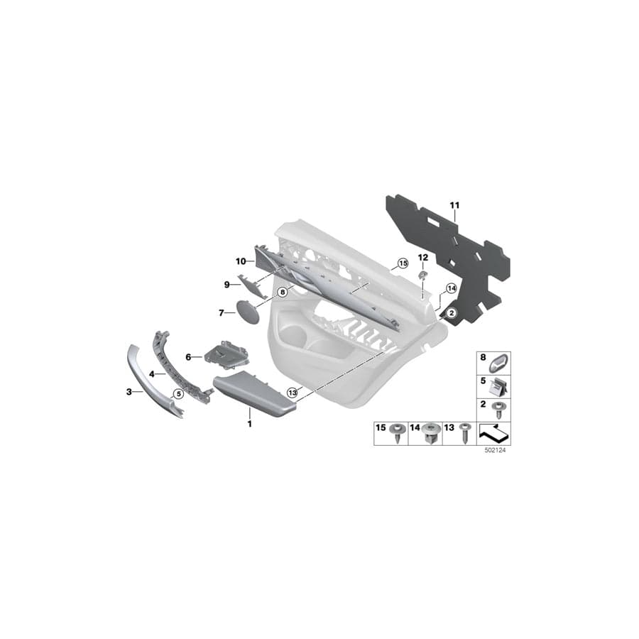 Genuine BMW 51427940373 G01 G02 Trim Piece Door, Poplar Grain, Rear Left (Inc. X3, X4 30iX)
