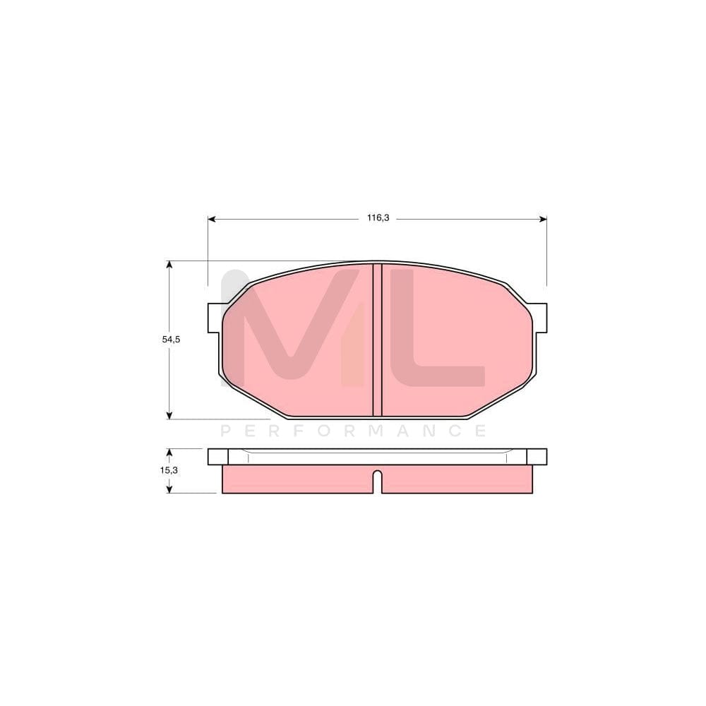 TRW Gdb203 Brake Pad Set Not Prepared For Wear Indicator