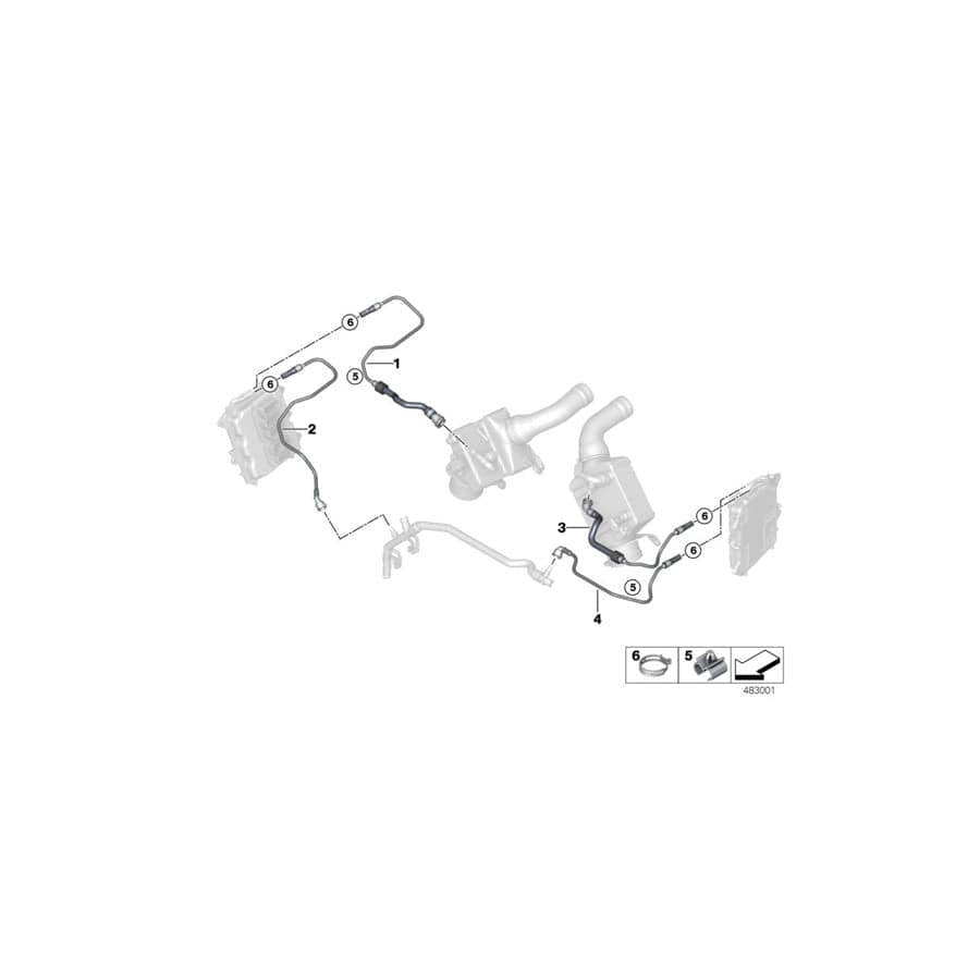 Genuine BMW 17127575436 RR4 F13 F06 Clip (Inc. Ghost, 550i & 750Li)