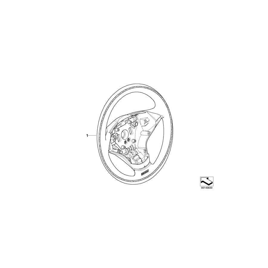 Genuine BMW 32307967428 E63 E64 E60 Sports St.-Wheel,Leather/Wd.Ring,Multif. NUßBAUM AMARONE (Inc. 520d, 540i & 530i)