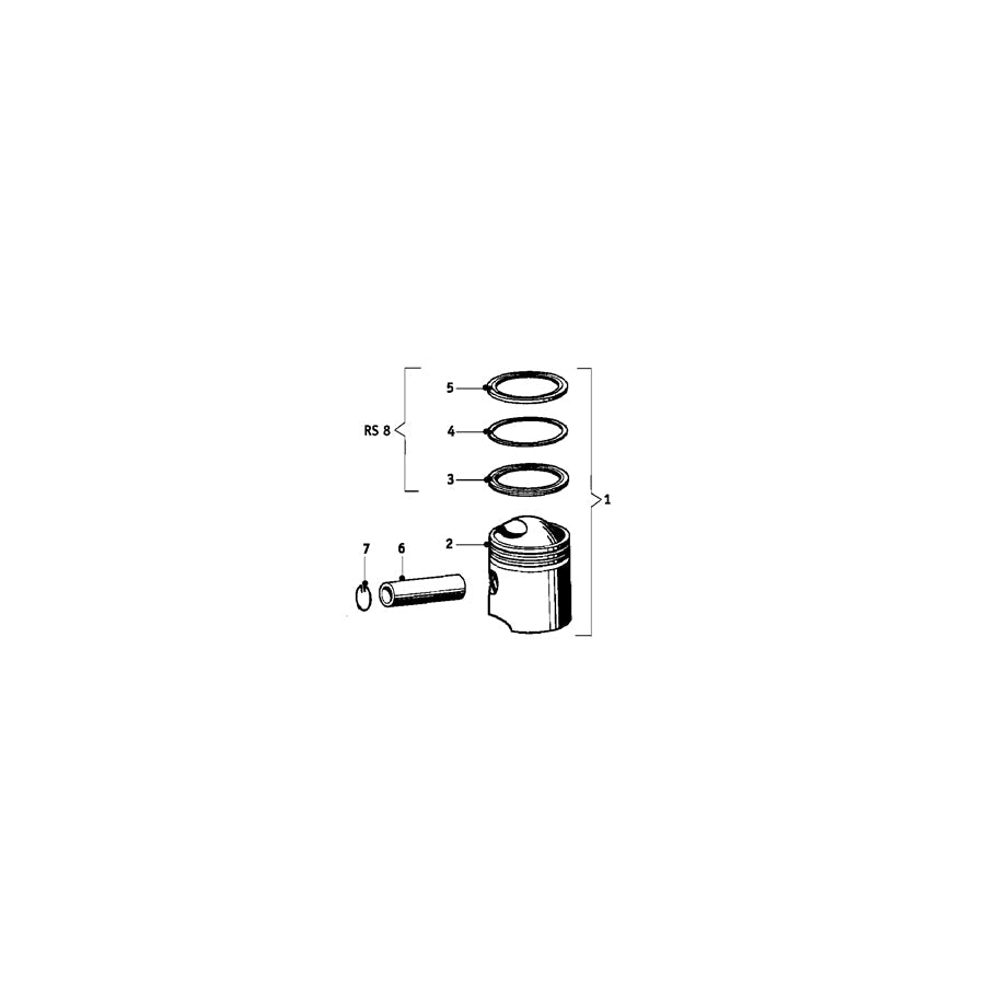 Genuine BMW 11250000651 Piston for Zyl.73,00 (Inc. R60)