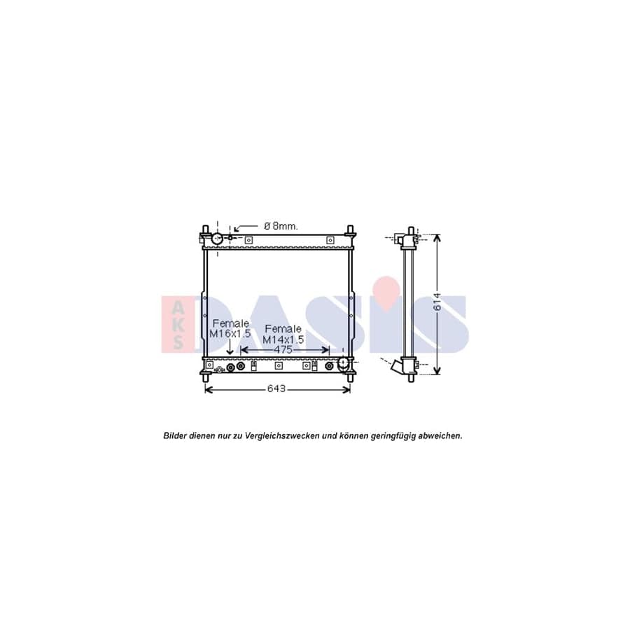 AKS Dasis 510121N Engine Radiator for Ssangyong Rexton / Rexton II (Gab)