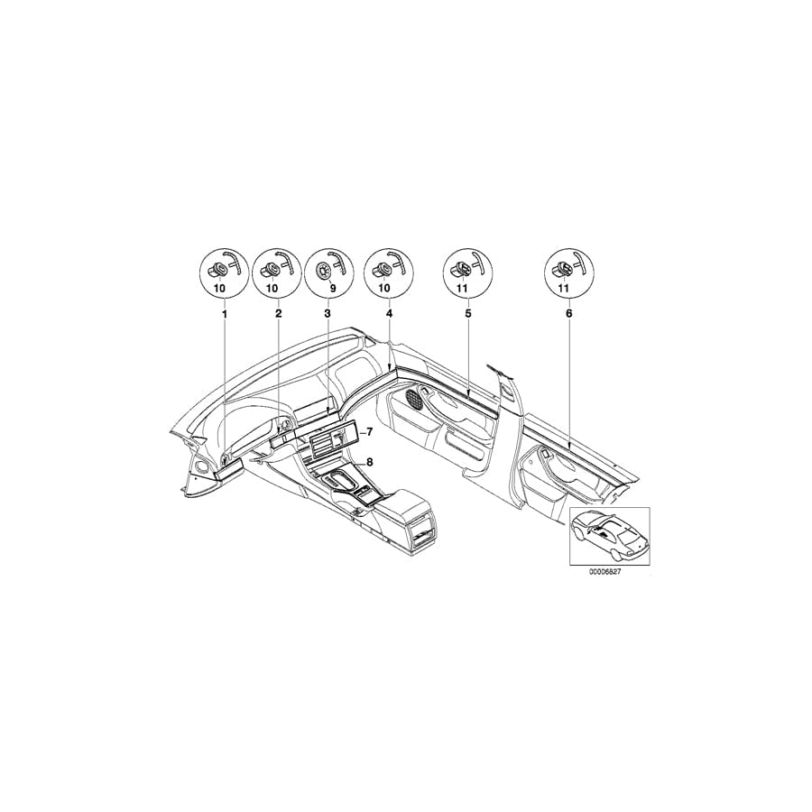 Genuine BMW 51457000912 E39 Insert (Inc. 523i, 525tds & 520d)