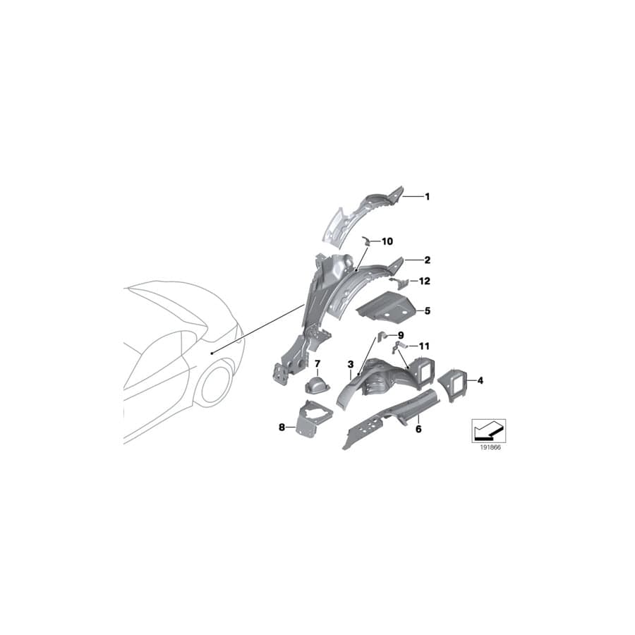 Genuine BMW 41007225207 E89 Bracket, Trunk Trim Panel, Left (Inc. Z4 18i, Z4 23i & Z4 30i)