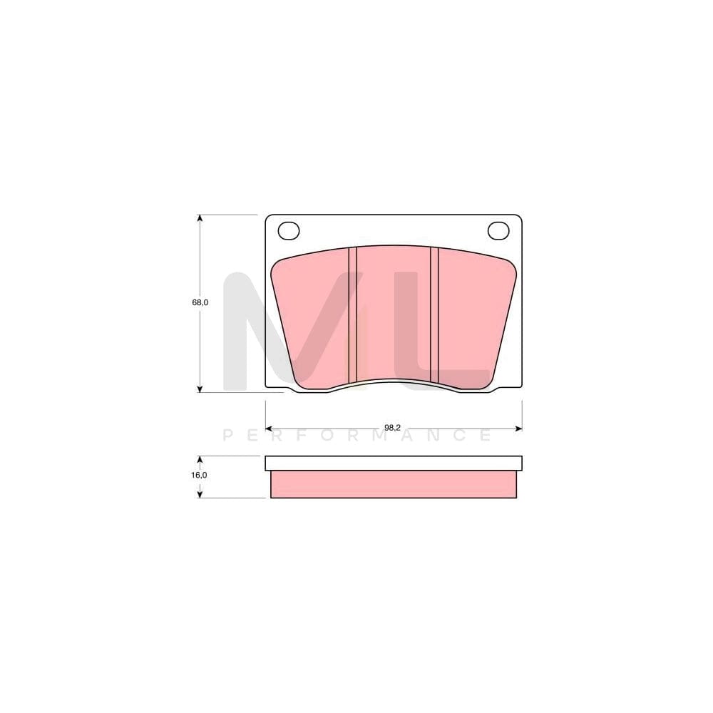 TRW Gdb531 Brake Pad Set Not Prepared For Wear Indicator