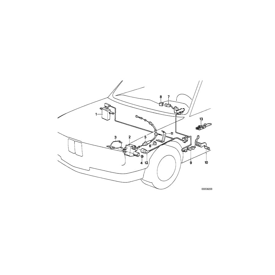 Genuine BMW 65711384730 E34 E32 Bracket F Bowden Cable (Inc. 530i, 735iL & 730iL)