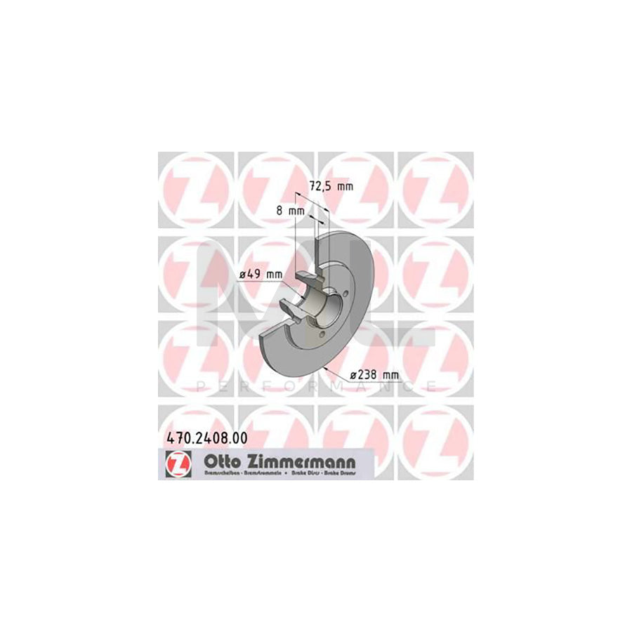 ZIMMERMANN 470.2408.00 Brake Disc Solid - 1 piece