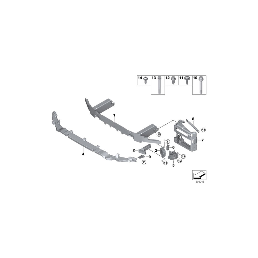 Genuine BMW 51118075101 Bracket, Radiator Bottom Left (Inc. X3 M & X4 M)