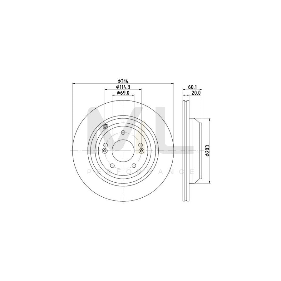 HELLA PRO 8DD 355 122-581 Brake Disc Externally Vented, Coated, without wheel hub, without wheel studs | ML Performance Car Parts
