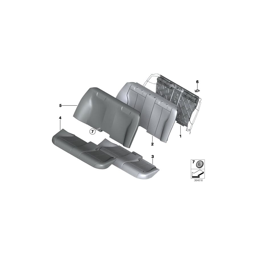 Genuine BMW 52207309915 Cover Backrest, Imitation Leather SCHWARZ (Inc. 328dX, 316d & 330i)