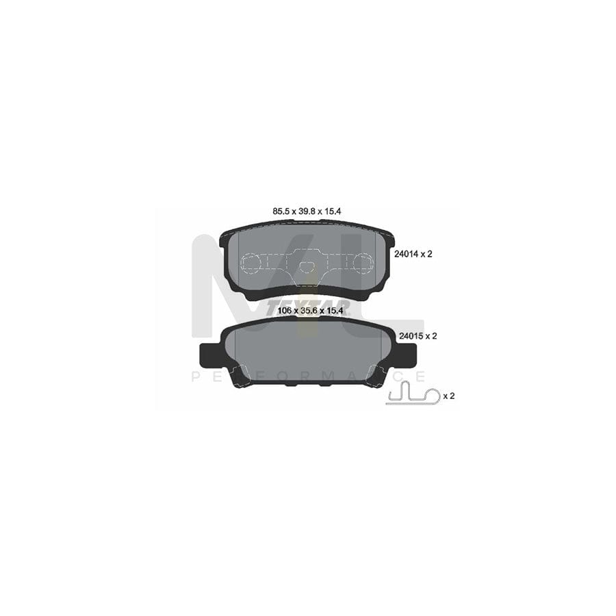 TEXTAR 2401401 Brake pad set with acoustic wear warning
