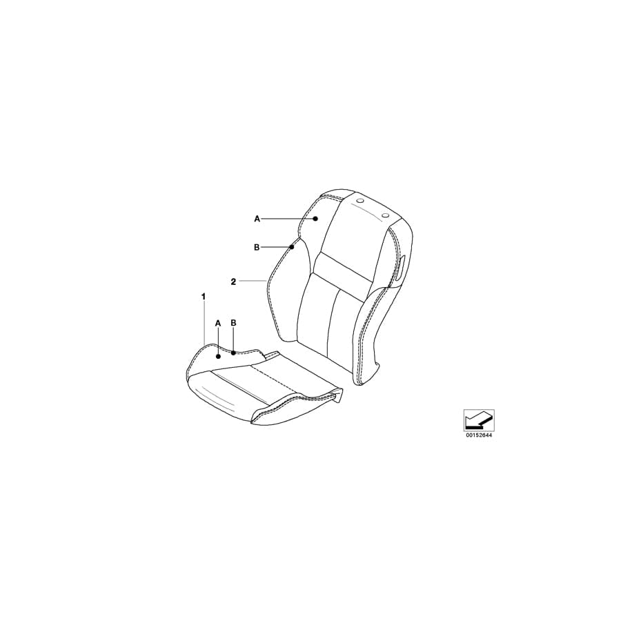 Genuine BMW 52108034022 E63 Cover, Backrest, Sports Seat, Leather INDIVIDUAL (Inc. M6)