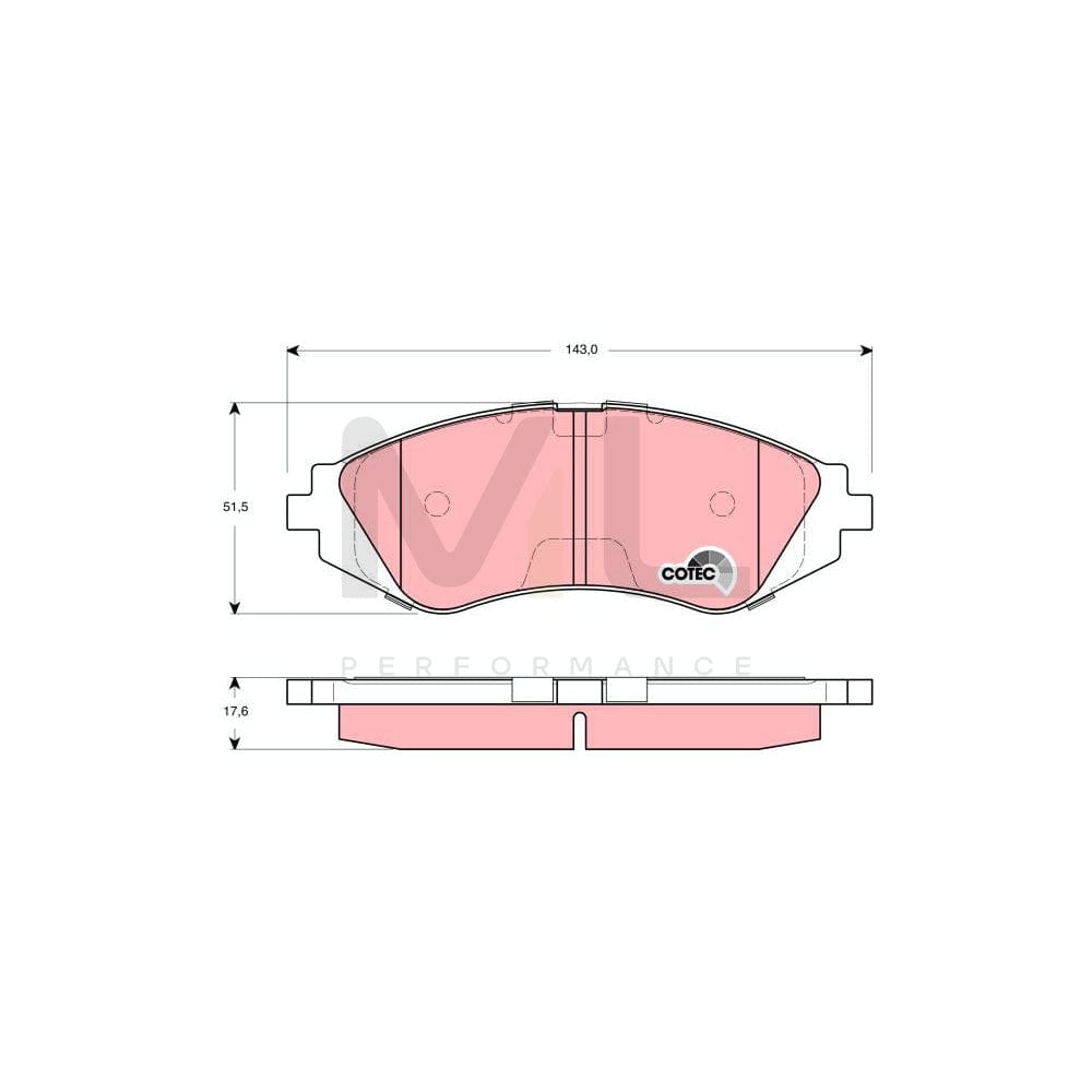 TRW Cotec Gdb3265 Brake Pad Set Not Prepared For Wear Indicator