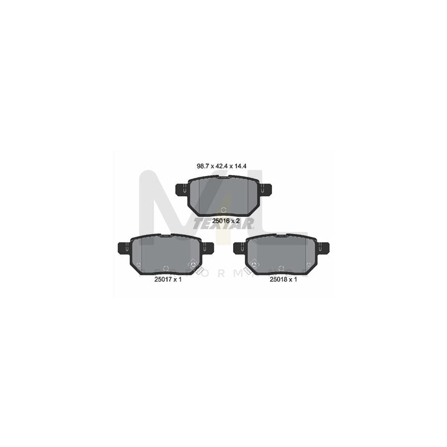 TEXTAR 2501601 Brake pad set with acoustic wear warning