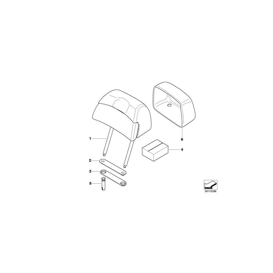 Genuine BMW 52109149546 E71 E70 E72 Headrest Leather SCHWARZ (Inc. X6 40iX, X5 3.0sd & X5 40iX)