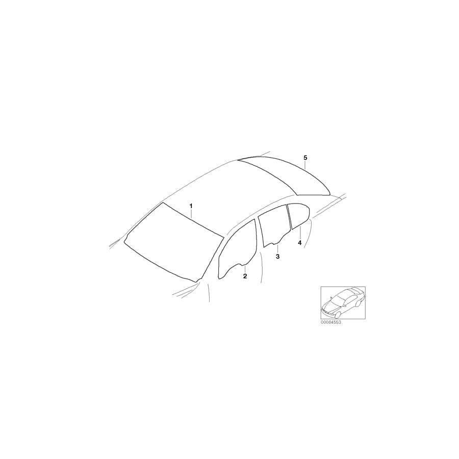 Genuine BMW 51357026152 E66 Side Window, Green, Door, Rear Right IR (Inc. 735Li, 730Ld & 760Li)