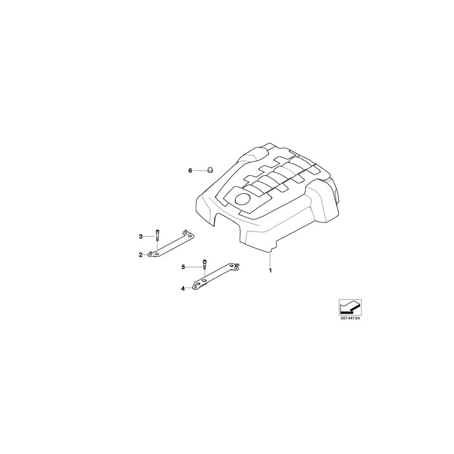 Genuine BMW 11617545202 E64 E60 E63 Bracket For Sound Insulation Hood ZYL. 1-4 (Inc. 550i, 650i & 740i)