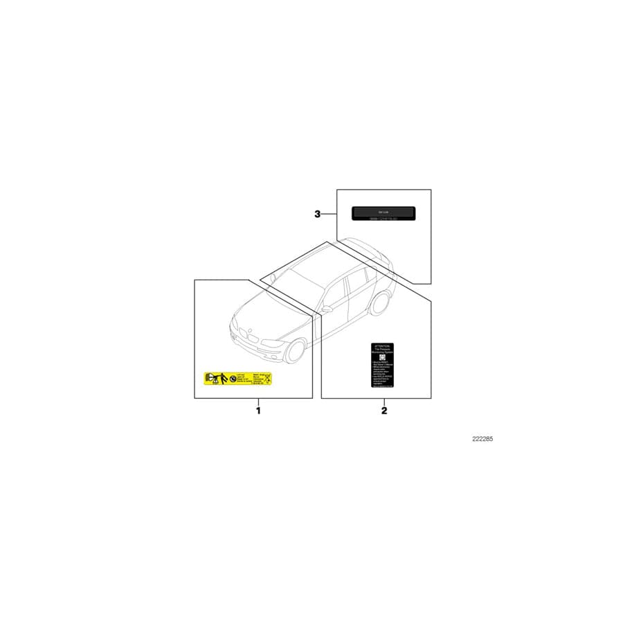 Genuine BMW 51717368329 F30 Notice Sticker On Service Cover (Inc. 330e, i3 94Ah & i3s 120Ah)