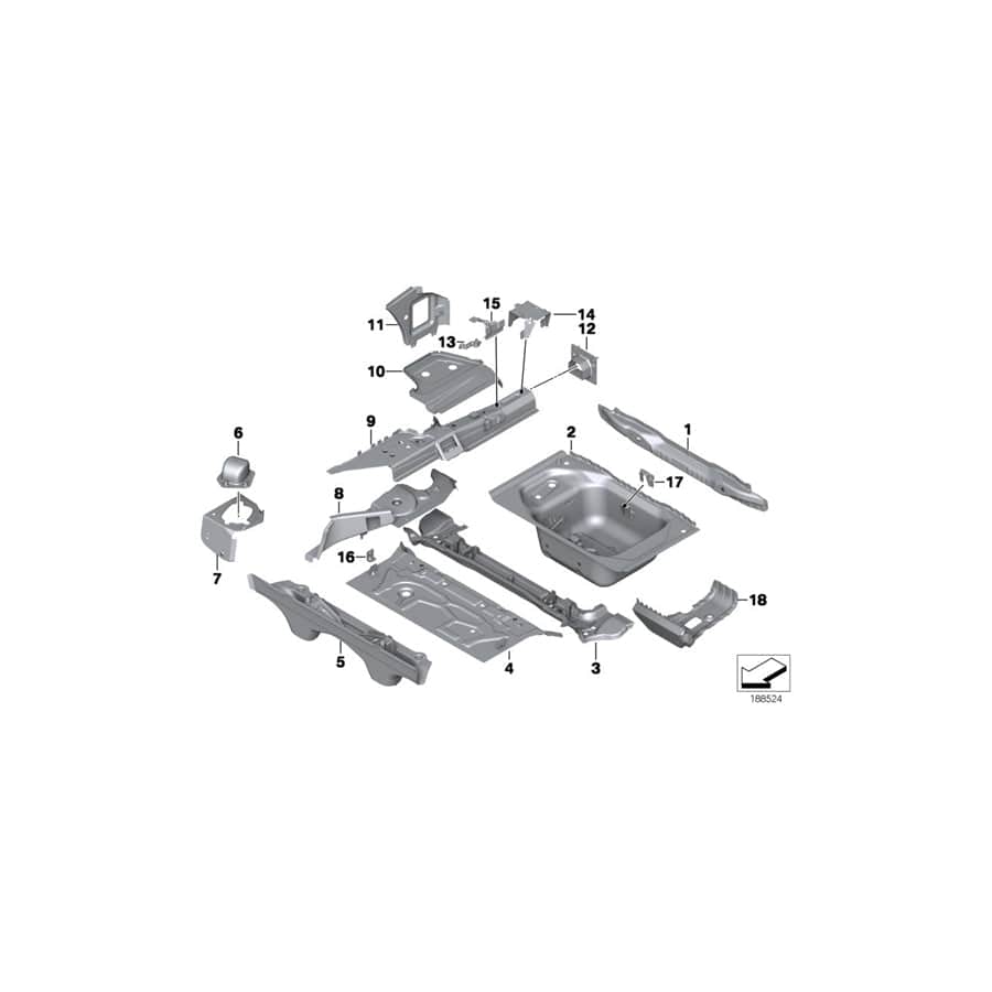Genuine BMW 41007225198 E89 Mount For Trim Panel, Side Member, Rear (Inc. Z4 18i, Z4 35is & Z4 23i)