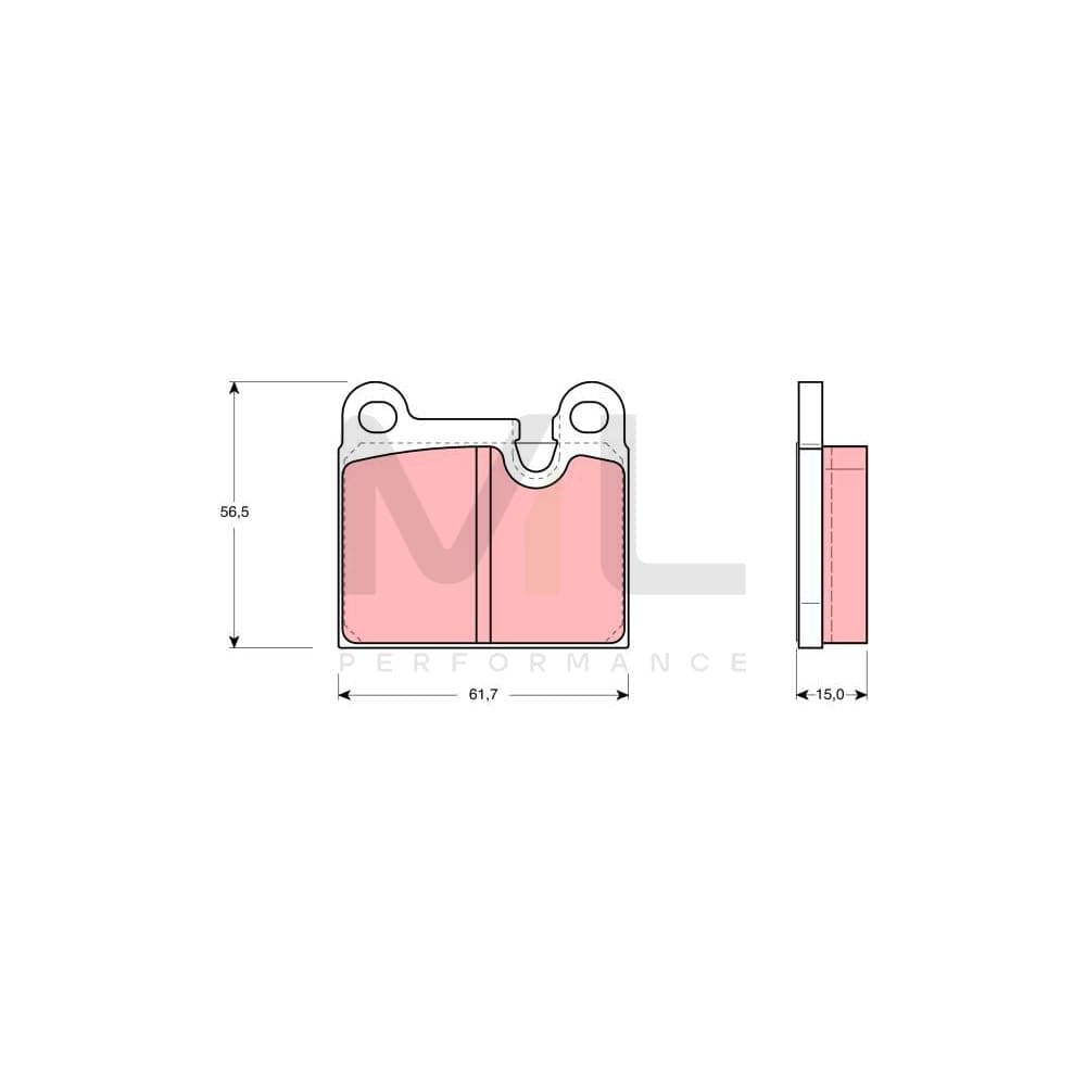 TRW Gdb919 Brake Pad Set Prepared For Wear Indicator