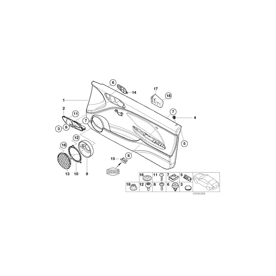 Genuine BMW 51417048839 E46 Door Trim Panel Left ANTHRAZIT (Inc. 318Ci, 316Ci & M3)