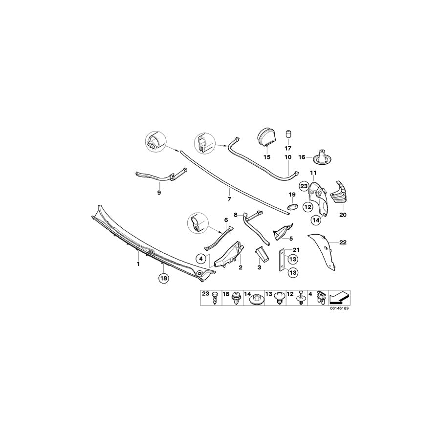 Genuine BMW 51718177846 E46 E83 Dual Clip (Inc. 325Ci, 318td & 323Ci)
