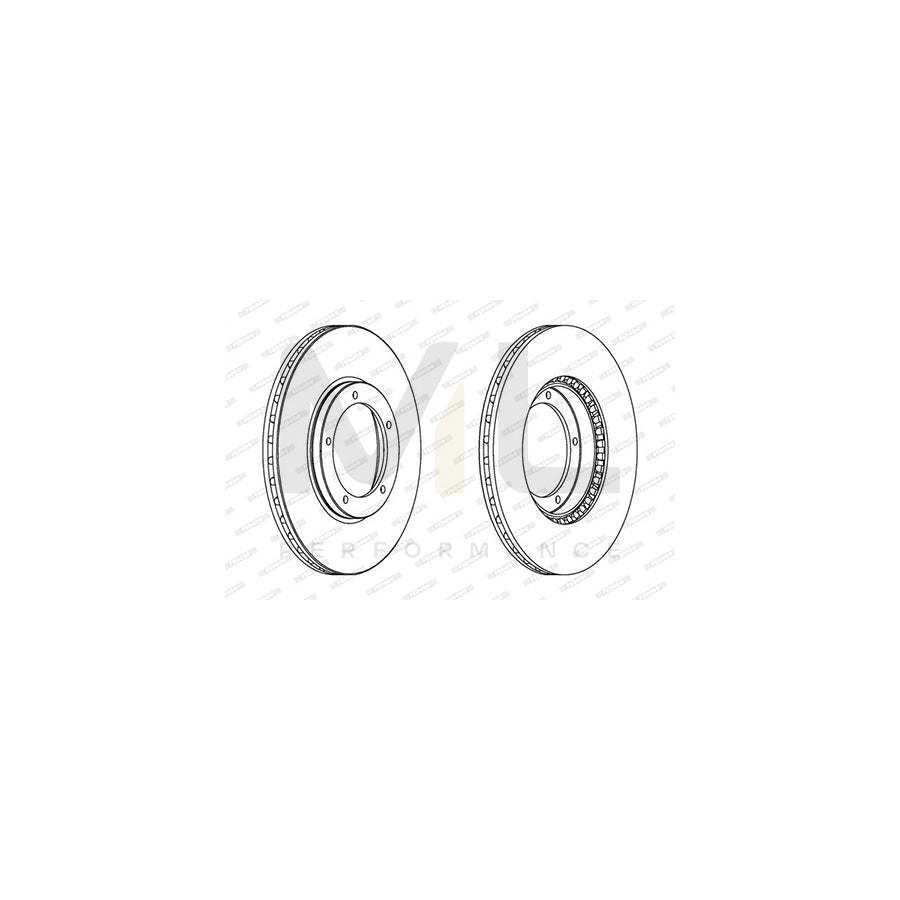 Ferodo Premier DDF312 Brake Disc Vented, Without Bolts/Screws - Pair