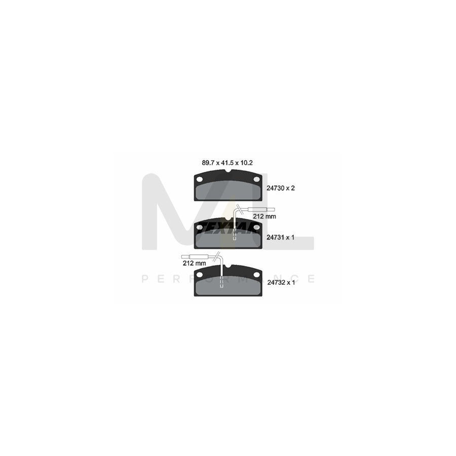 TEXTAR 2473001 Brake pad set with integrated wear warning contact