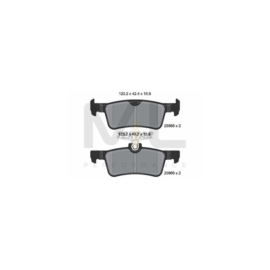 TEXTAR 2596801 Brake pad set for PEUGEOT 308 not prepared for wear indicator